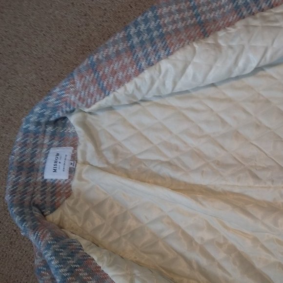 Medium Blue, Pink & White Plaid Coat - Picture 6 of 8